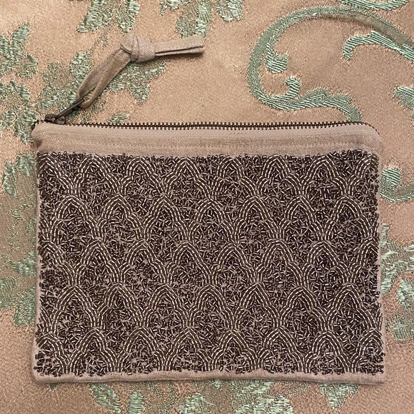Pottery Barn Handbags - Beaded Linen Pouch